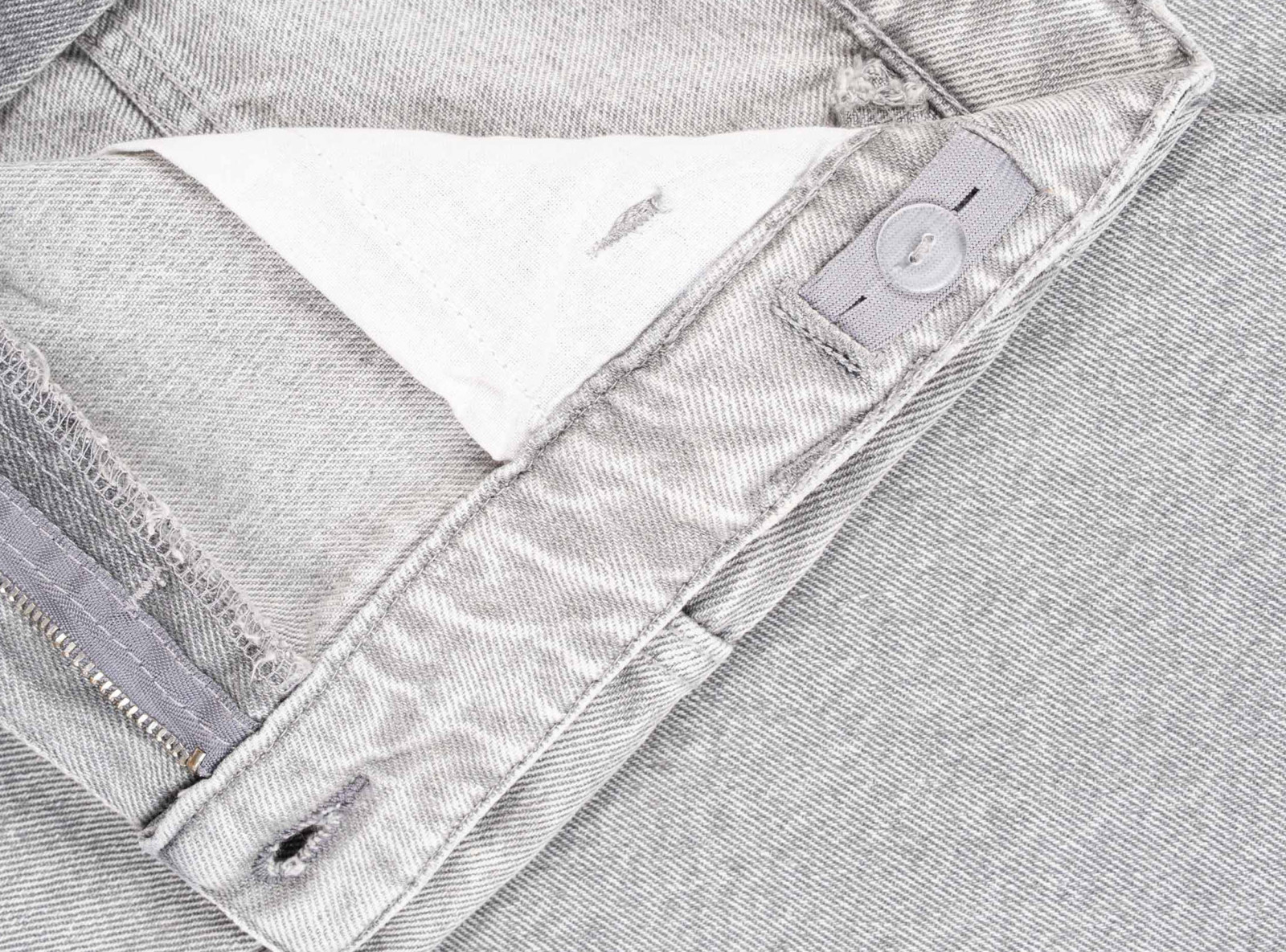 Jasnoszare spodnie jeansowe BAGGY z modnymi kieszeniami