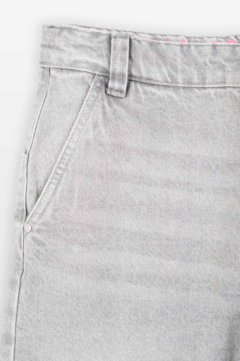 Jasnoszare spodnie jeansowe BAGGY z modnymi kieszeniami