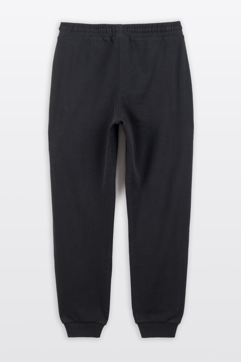 Czarne spodnie dresowe SLIM z minimalistycznym nadrukiem