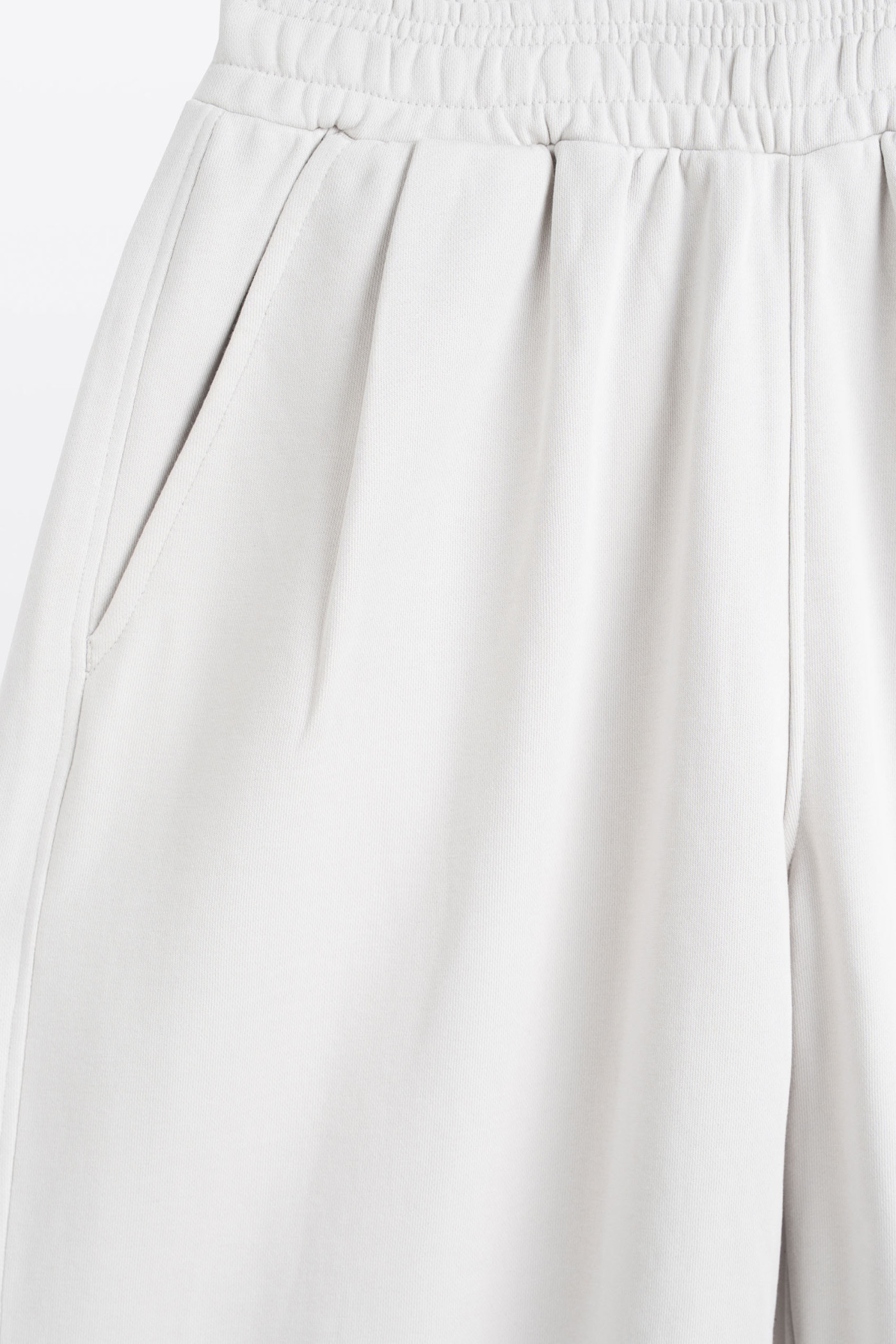 Jasnoszare spodnie dresowe o kroju BARREL bez nadruków