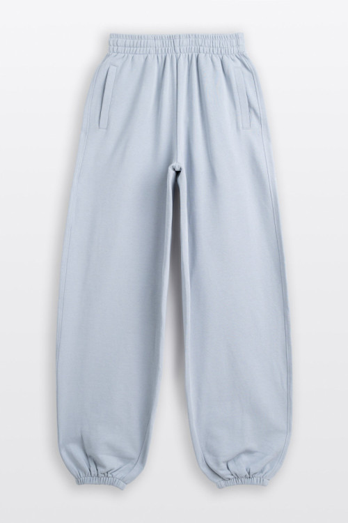 Jasnoniebieskie spodnie dresowe OVERSIZE bez nadruków