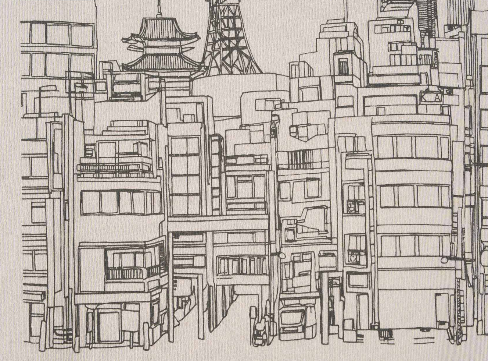 Beżowy t-shirt REGULAR z autorską grafiką z tyłu