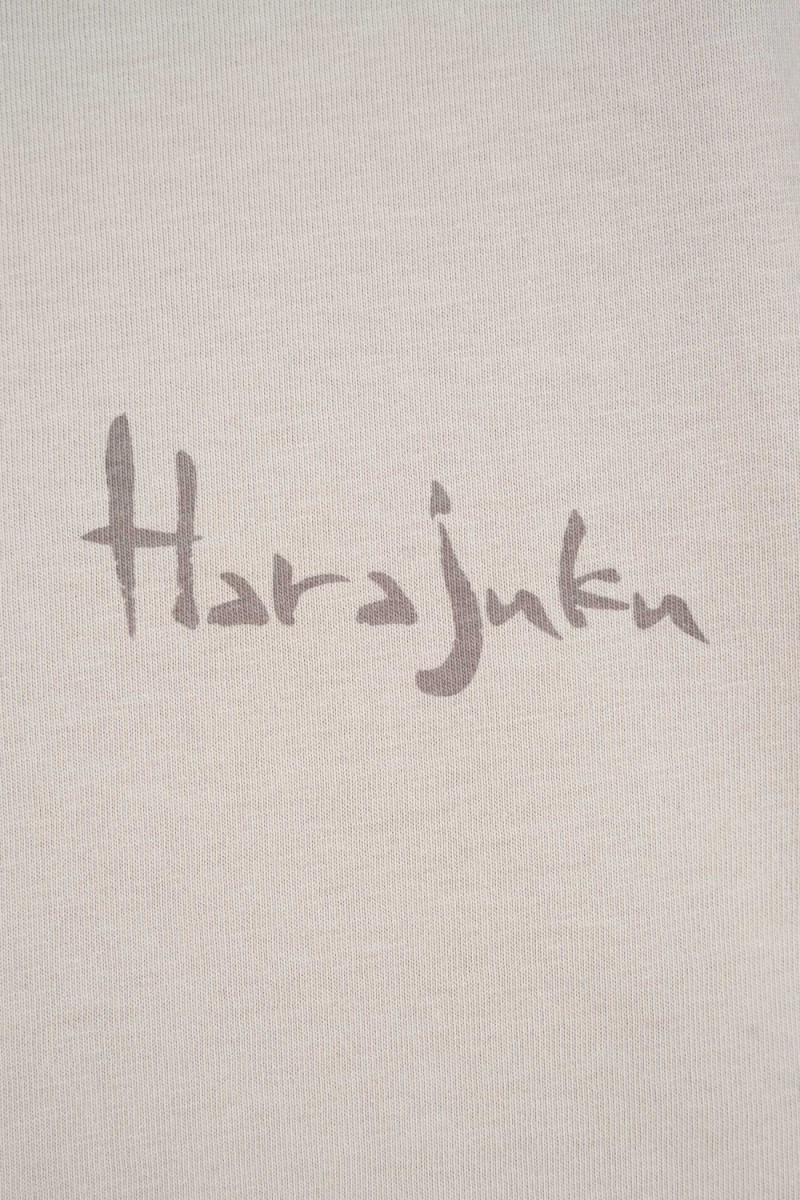 Beżowy t-shirt REGULAR z autorską grafiką z tyłu