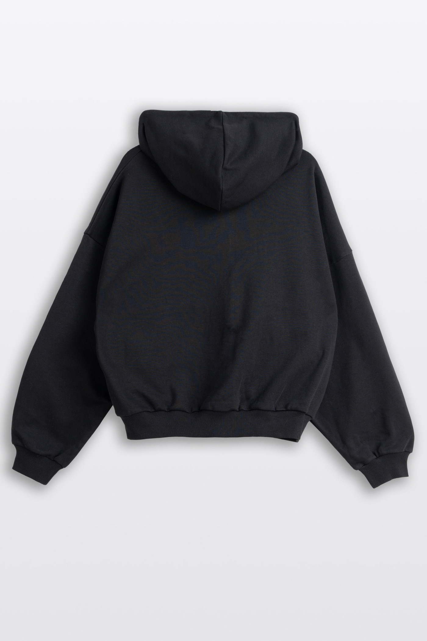 Czarna bluza BOXY z kapturem z minimalistycznym haftem