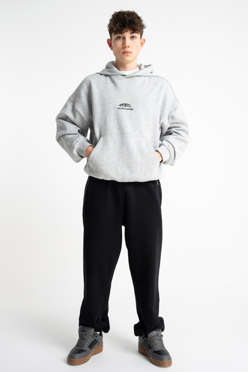 Czarne spodnie dresowe OVERSIZE bez nadruków, czarny