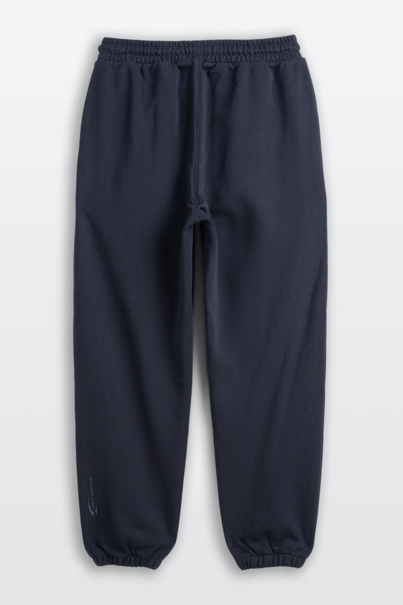 Granatowe spodnie dresowe OVERSIZE bez nadruków