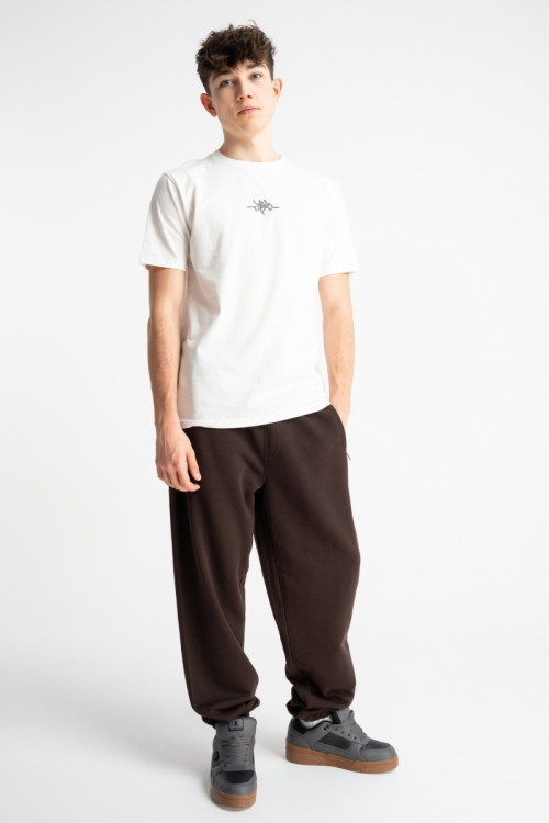 Brązowe spodnie dresowe OVERSIZE bez nadruków