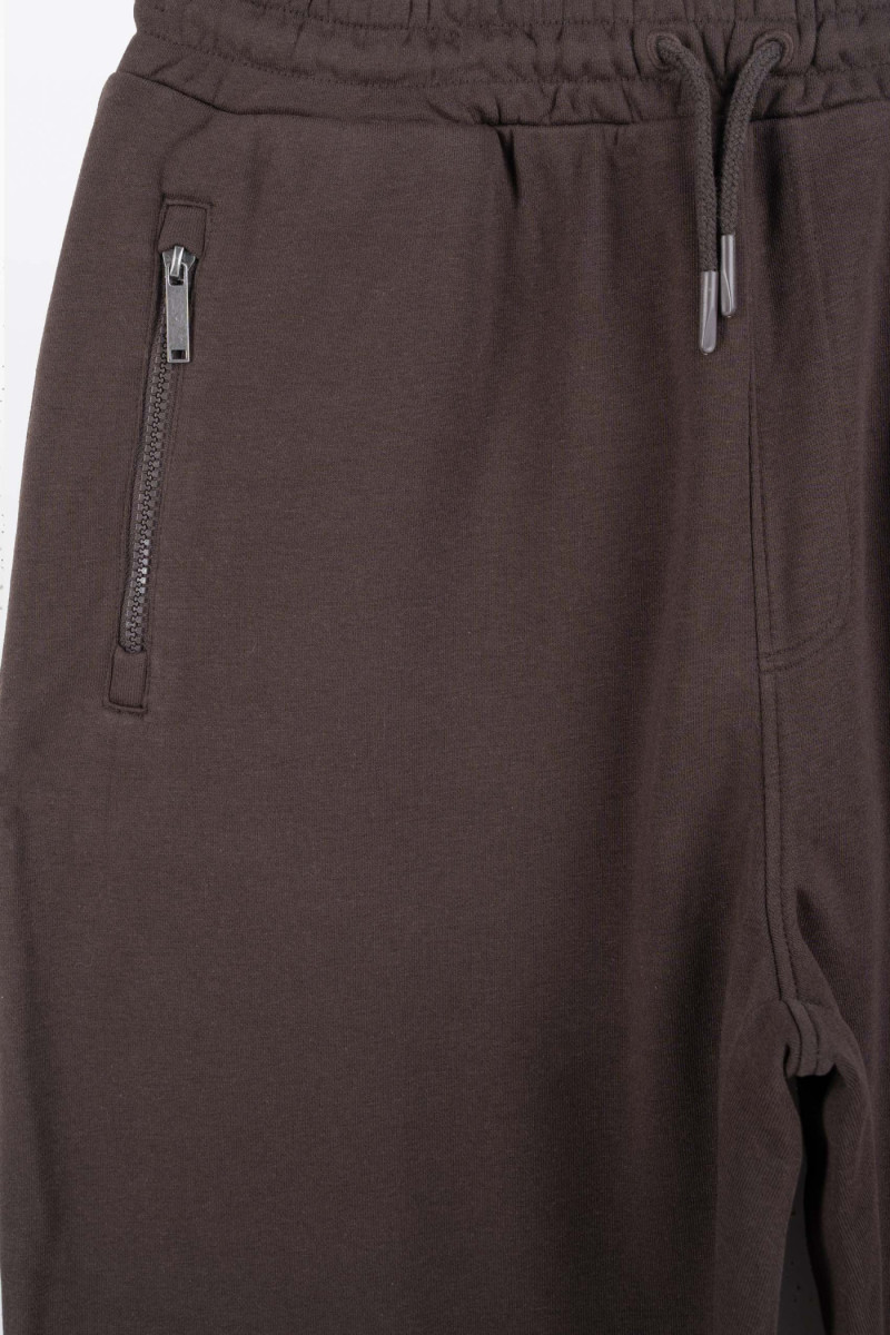 Brązowe spodnie dresowe OVERSIZE bez nadruków