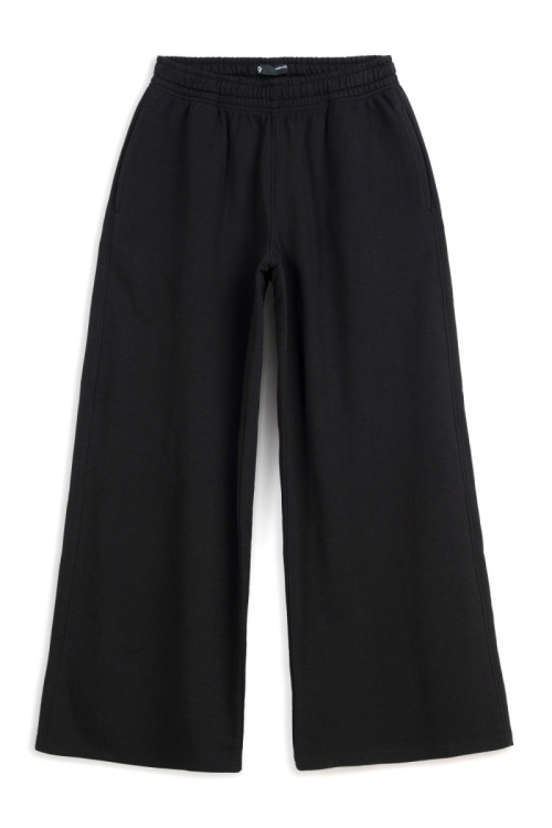 Czarne spodnie dresowe WIDE LEG bez nadruków