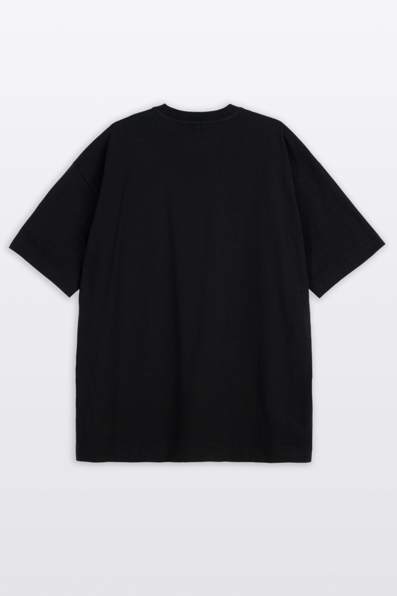 Czarny t-shirt OVERSIZE z autorską grafiką z przodu