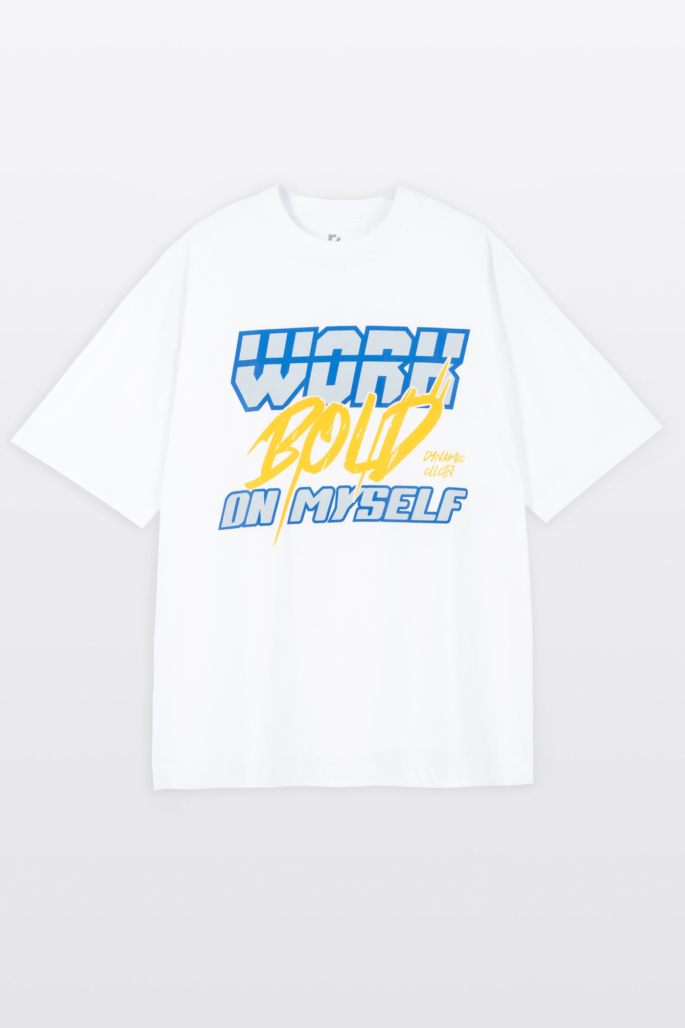 Biały t-shirt OVERSIZE z autorską grafiką z przodu