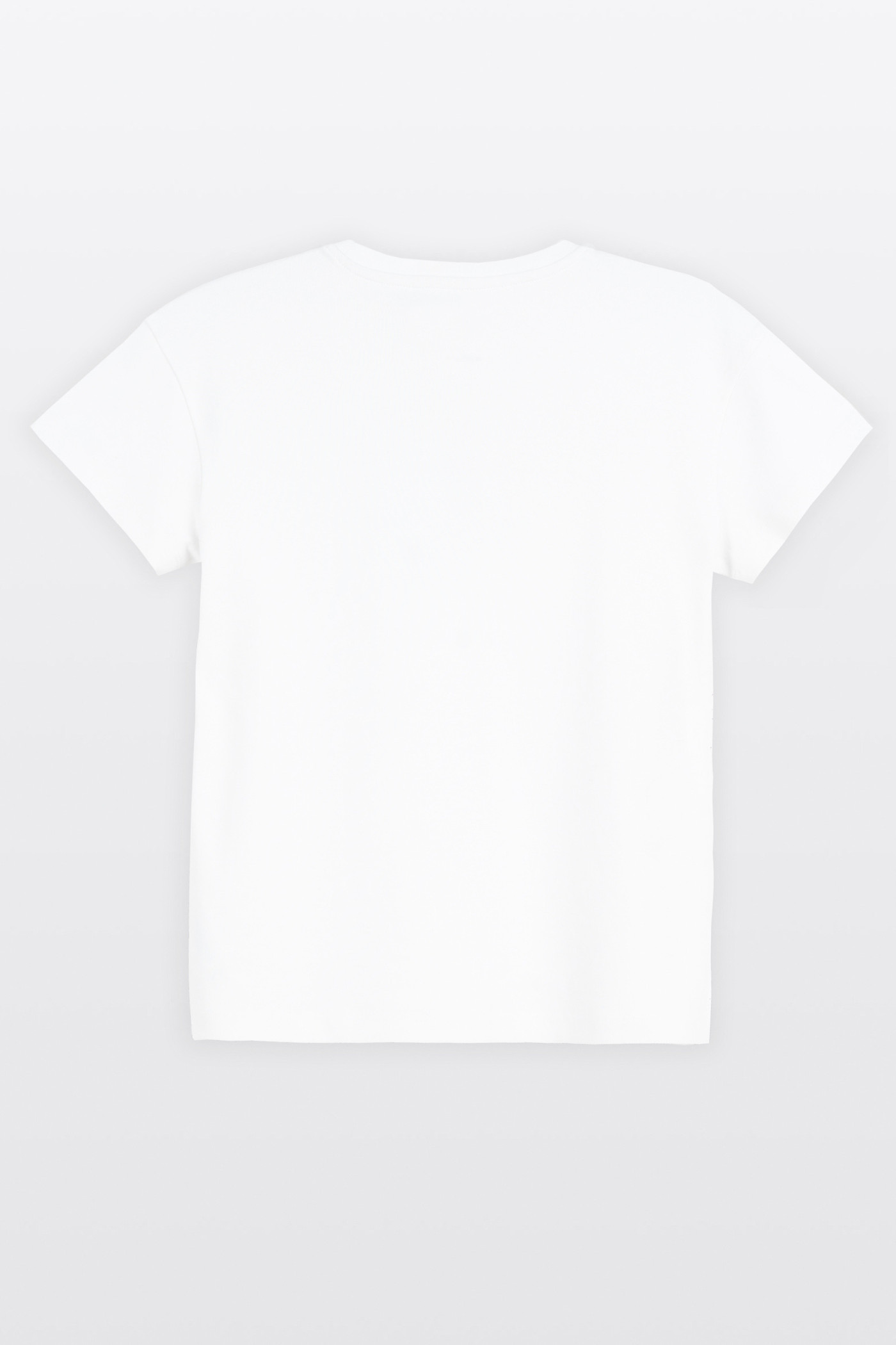 Biała bluzka REGULAR z krótkimi rękawami z minimalistycznym haftem