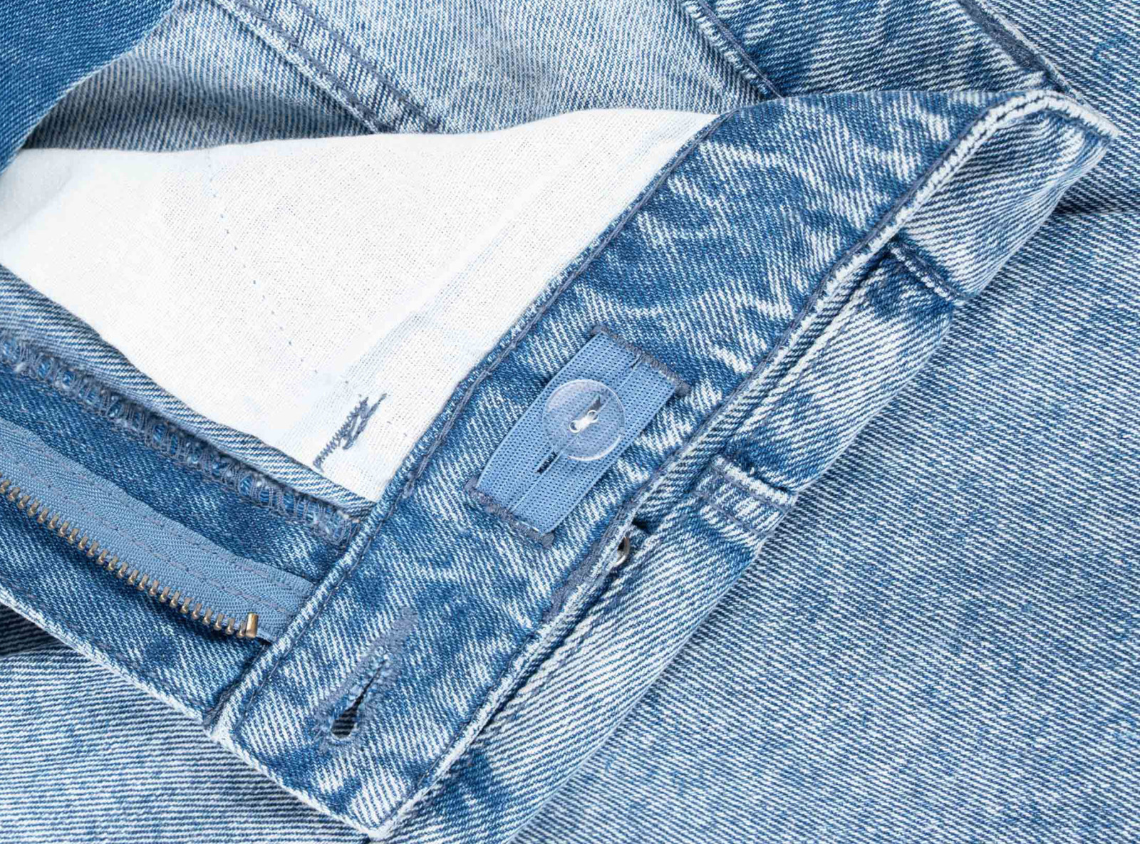 Niebieskie spodnie jeansowe BAGGY z efektem sprania