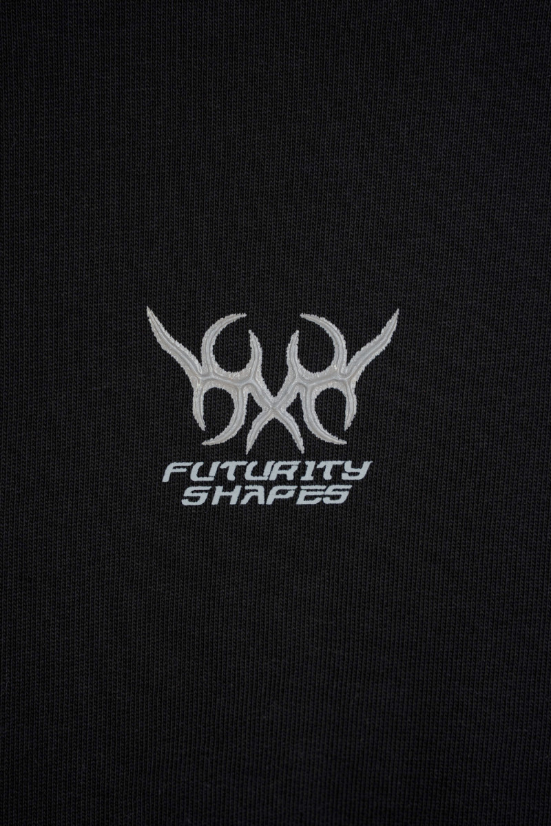 Czarna bluza bez kaptura BOXY z autorską grafiką z tyłu