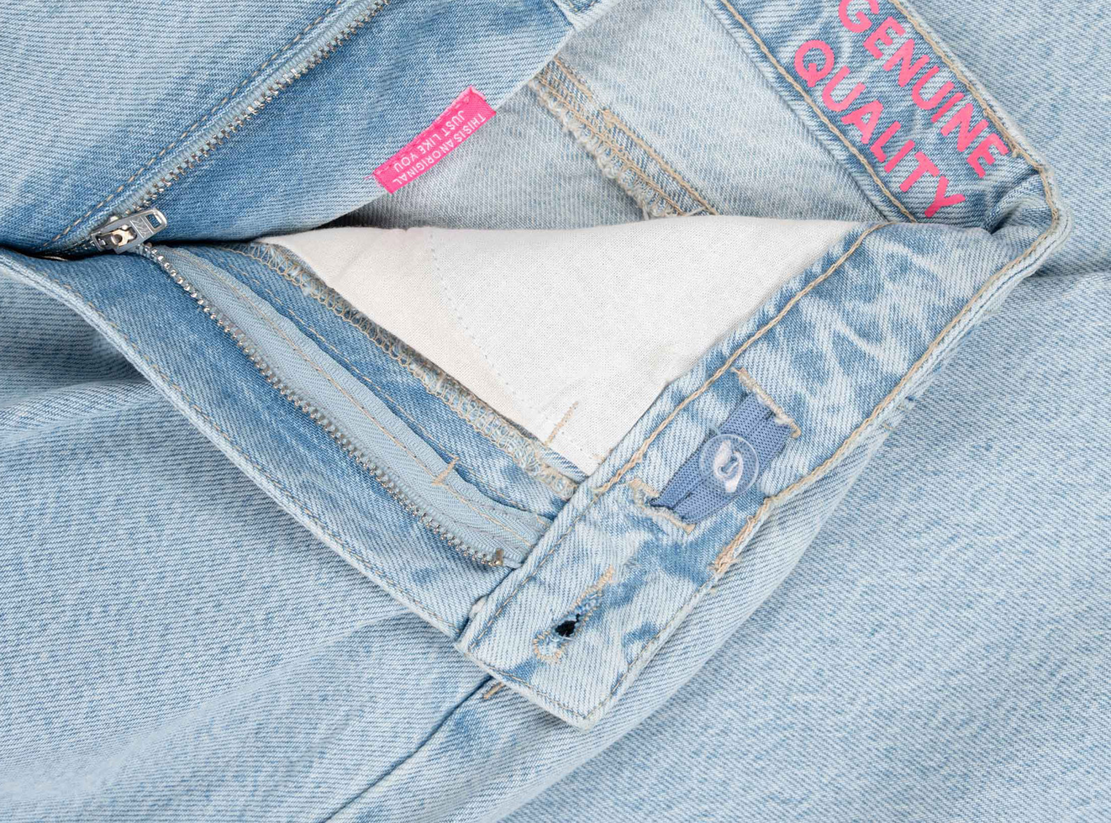 Jasnoniebieskie spodnie jeansowe WIDE LEG z efektem sprania