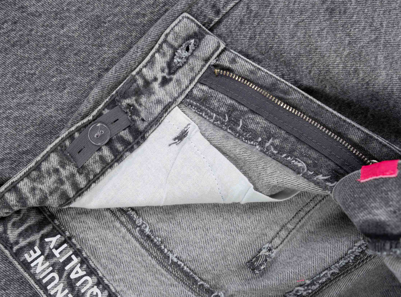 Szare spodnie jeansowe WIDE LEG z efektem sprania