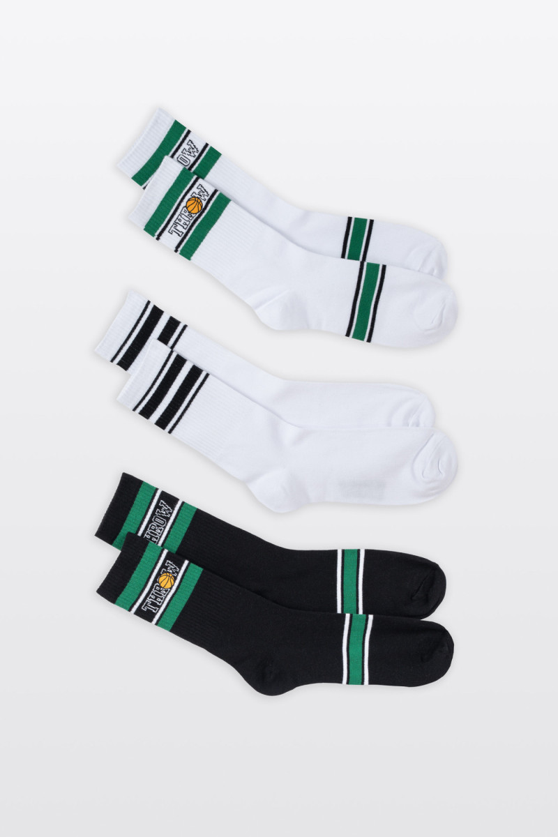 Kolorowy zestaw skarpet z kontrastowym wzorem 3-PAK, kremowy