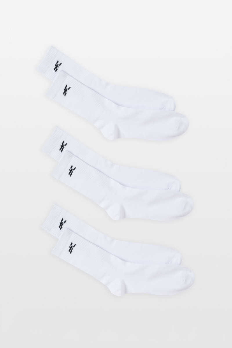 Biały zestaw skarpet z haftem 3-PAK, biały