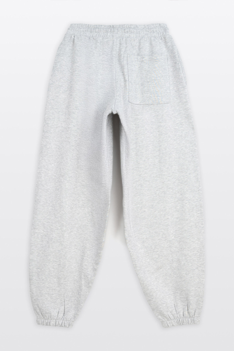 Szare spodnie dresowe BAGGY z przeszyciami na nogawce