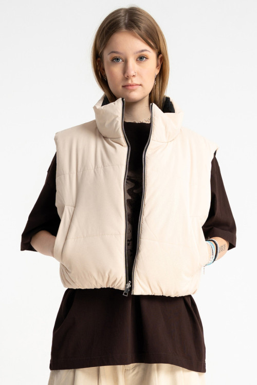 Dwustronny pikowany bezrękawnik