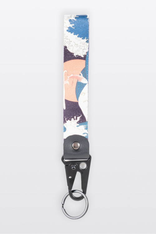 Kolorowy brelok z taśmy szutrowej z autorską grafiką