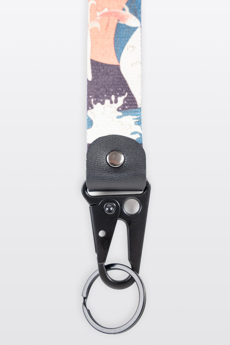 Kolorowy brelok z taśmy szutrowej z autorską grafiką
