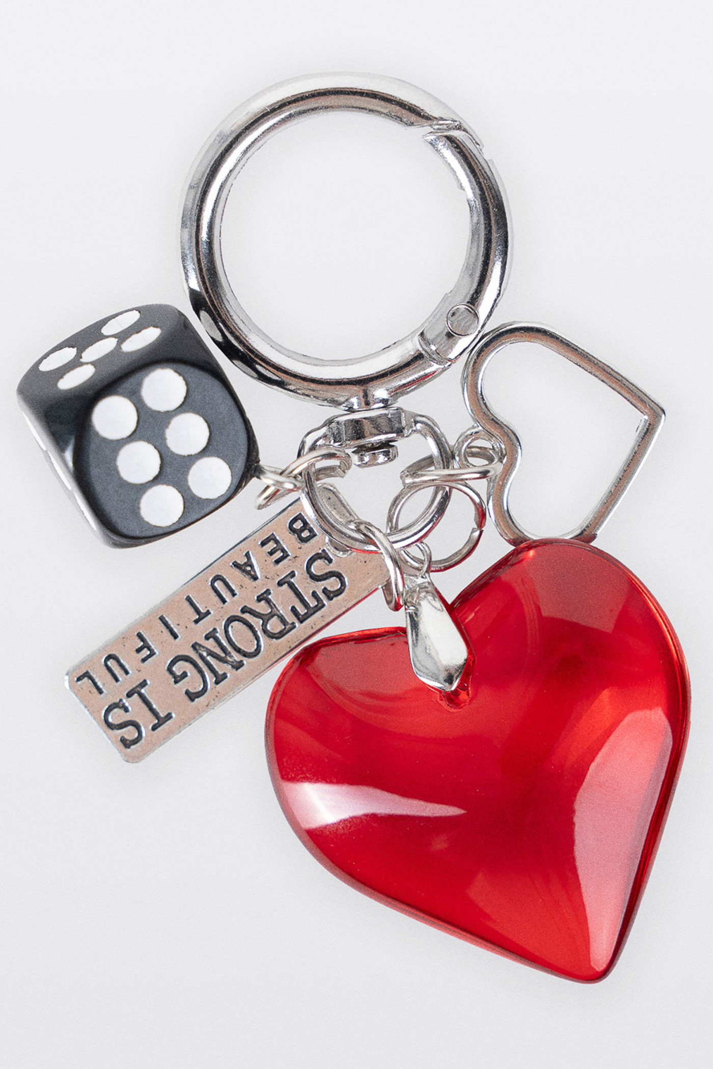 Brelok Y2K “Heart & Dice” – czerwone serce