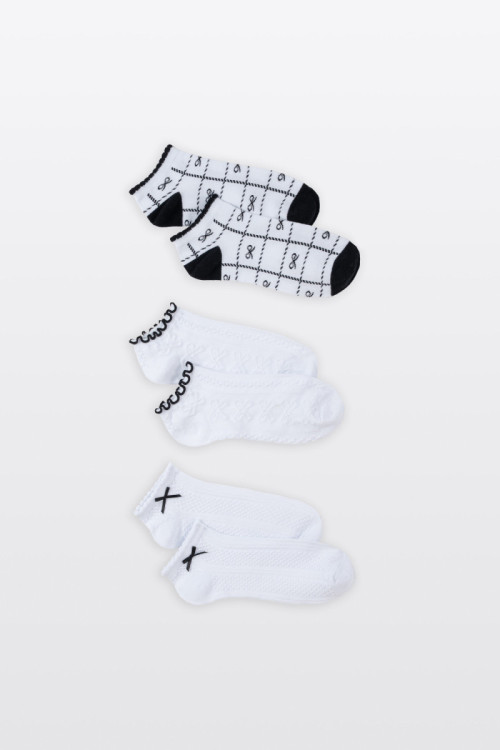 Biało-czarny zestaw skarpet 3-PAK