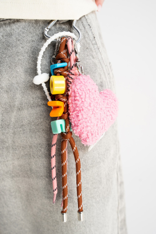 Brelok “Love Mix” – pink heart & letters