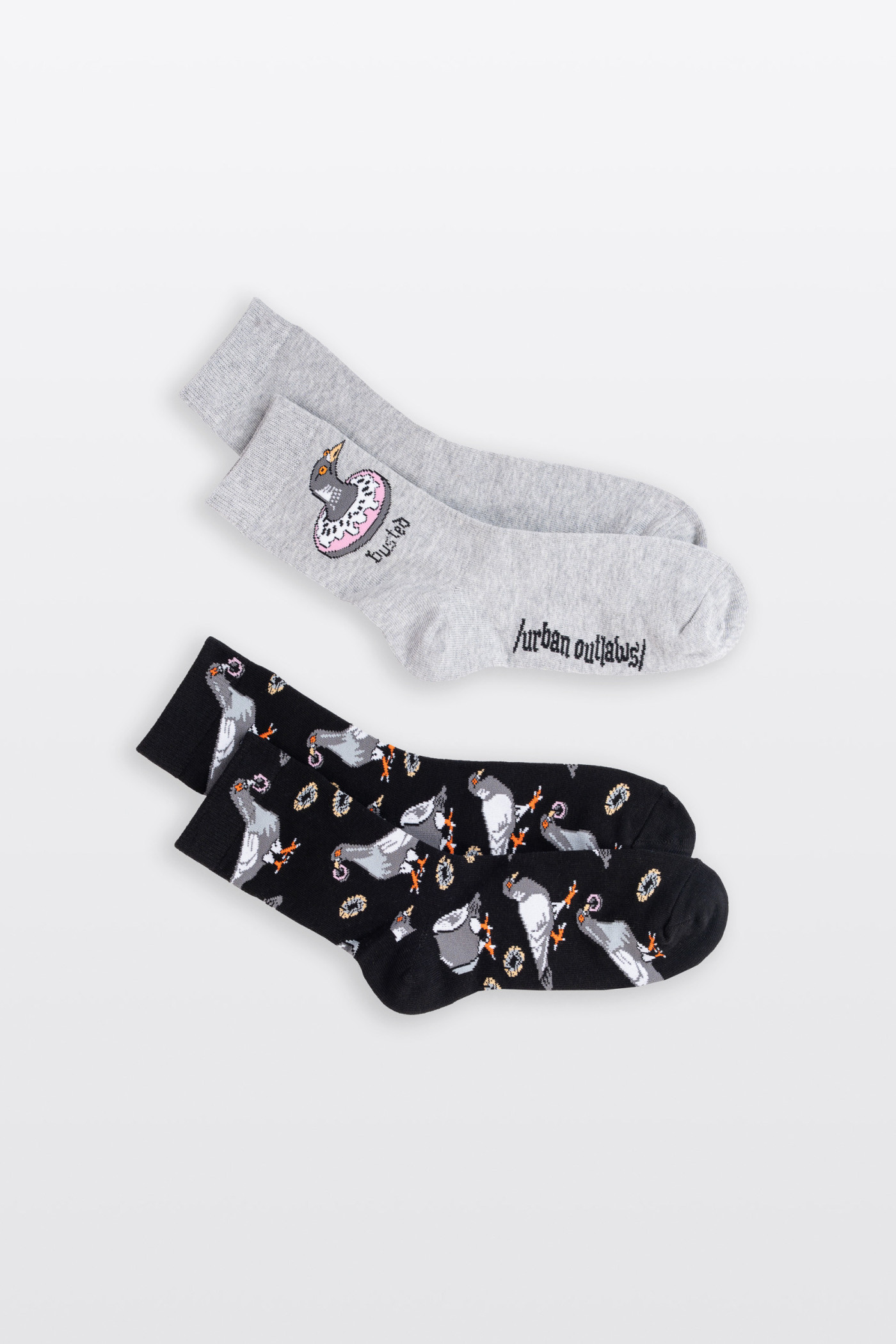 Czarno-szary zestaw skarpet we wzory 2-PAK