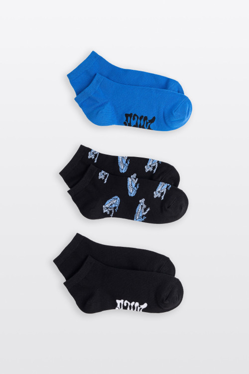 Fioletowo-czarne skarpety 3-PAK