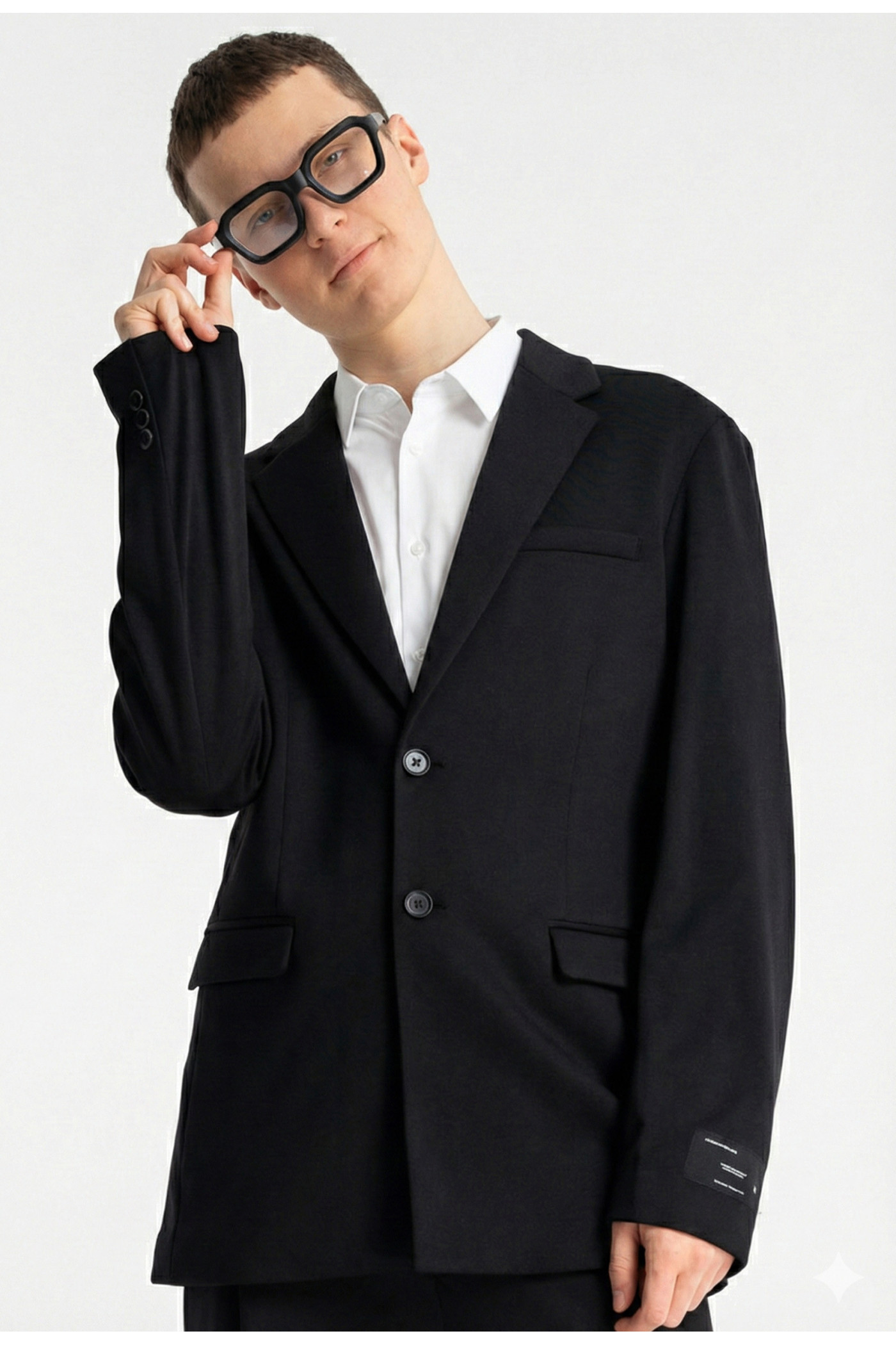 Czarna marynarka garniturowa REGULAR