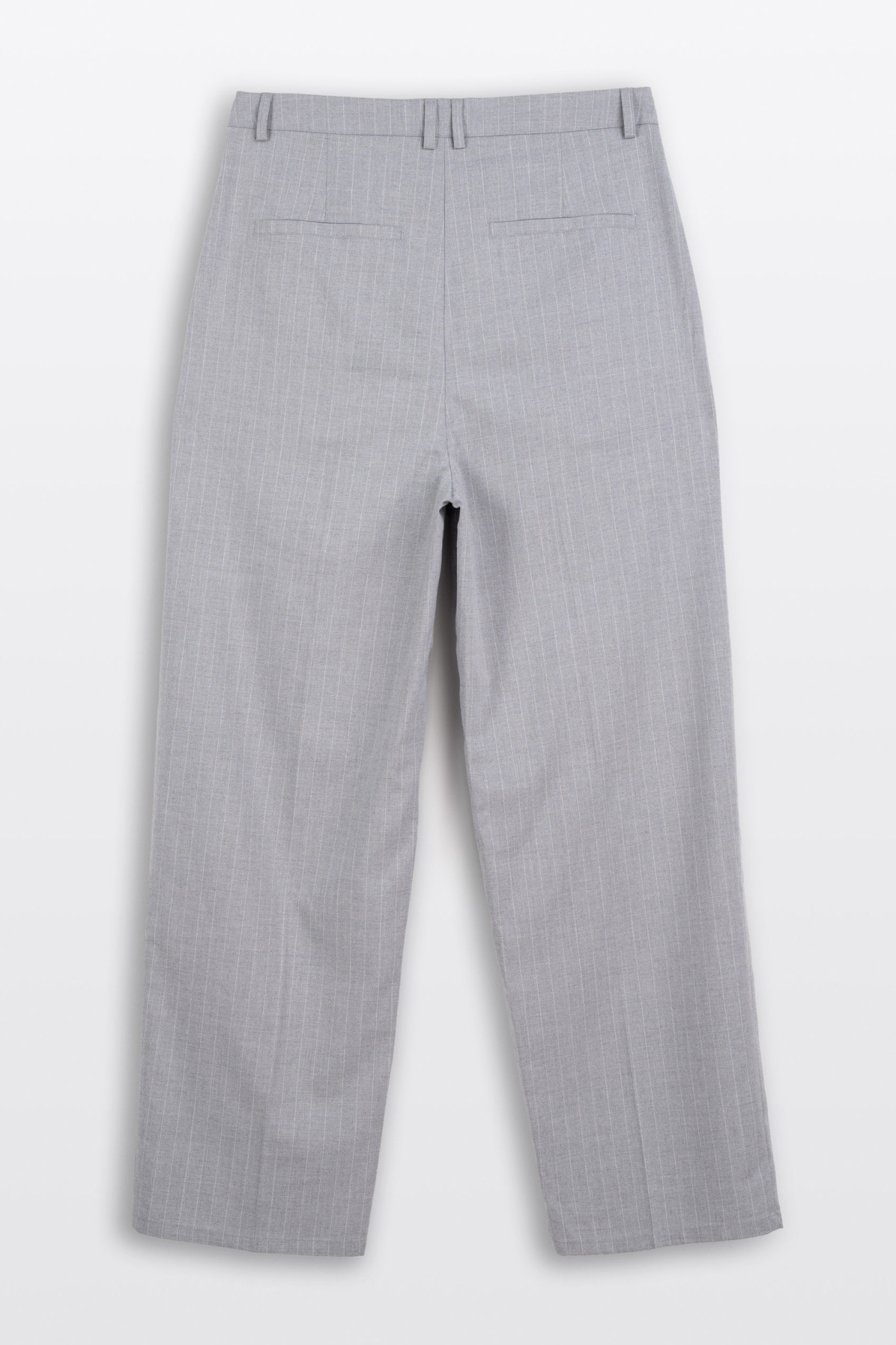 Szare spodnie garniturowe LOOSE w prążki