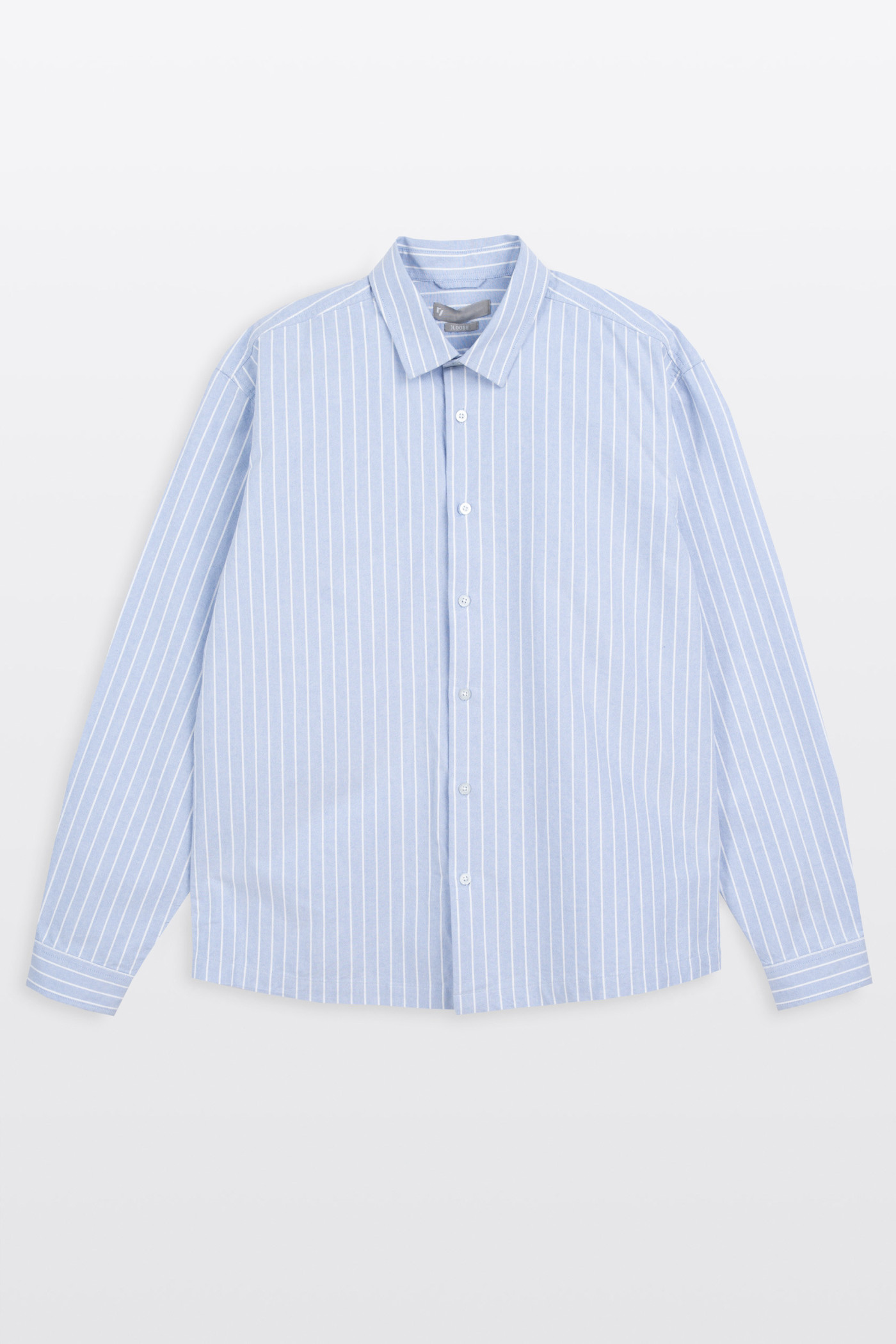 Niebieska koszula w prążki LOOSE z długim rękawem