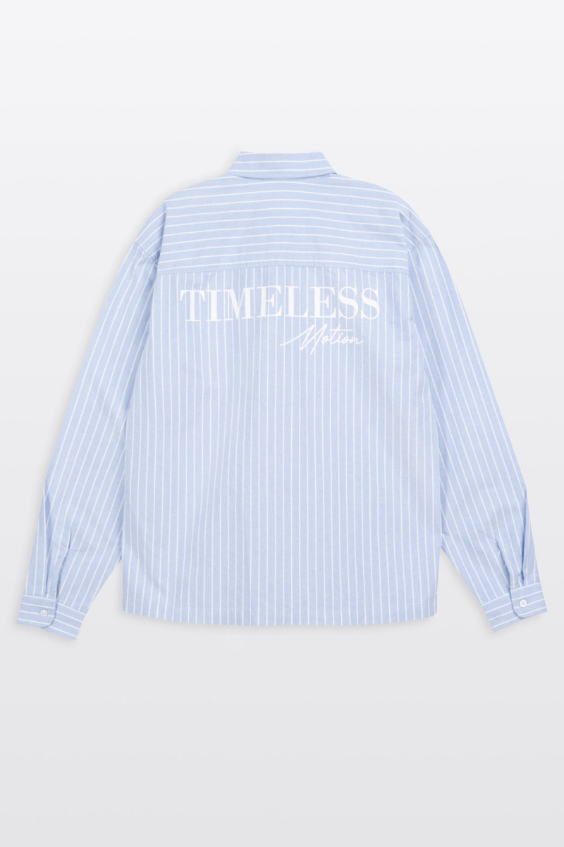 Niebieska koszula w prążki LOOSE z długim rękawem