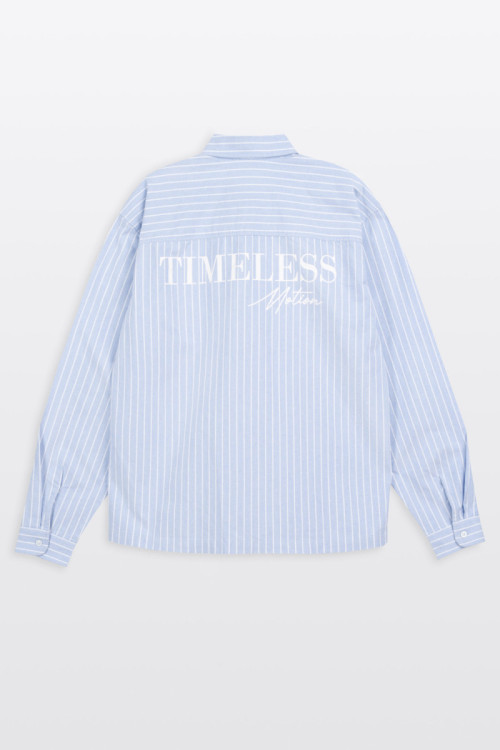 Niebieska koszula w prążki LOOSE z długim rękawem