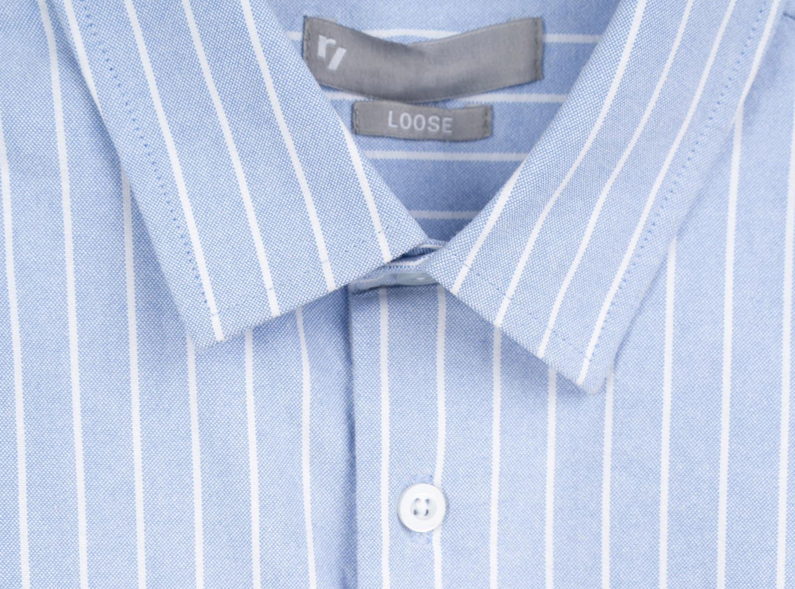 Niebieska koszula w prążki LOOSE z długim rękawem