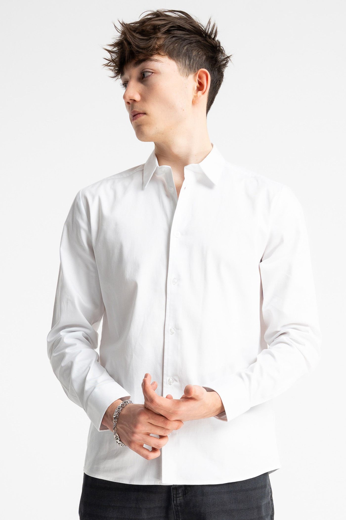 Biała koszula REGULAR z długim rękawem