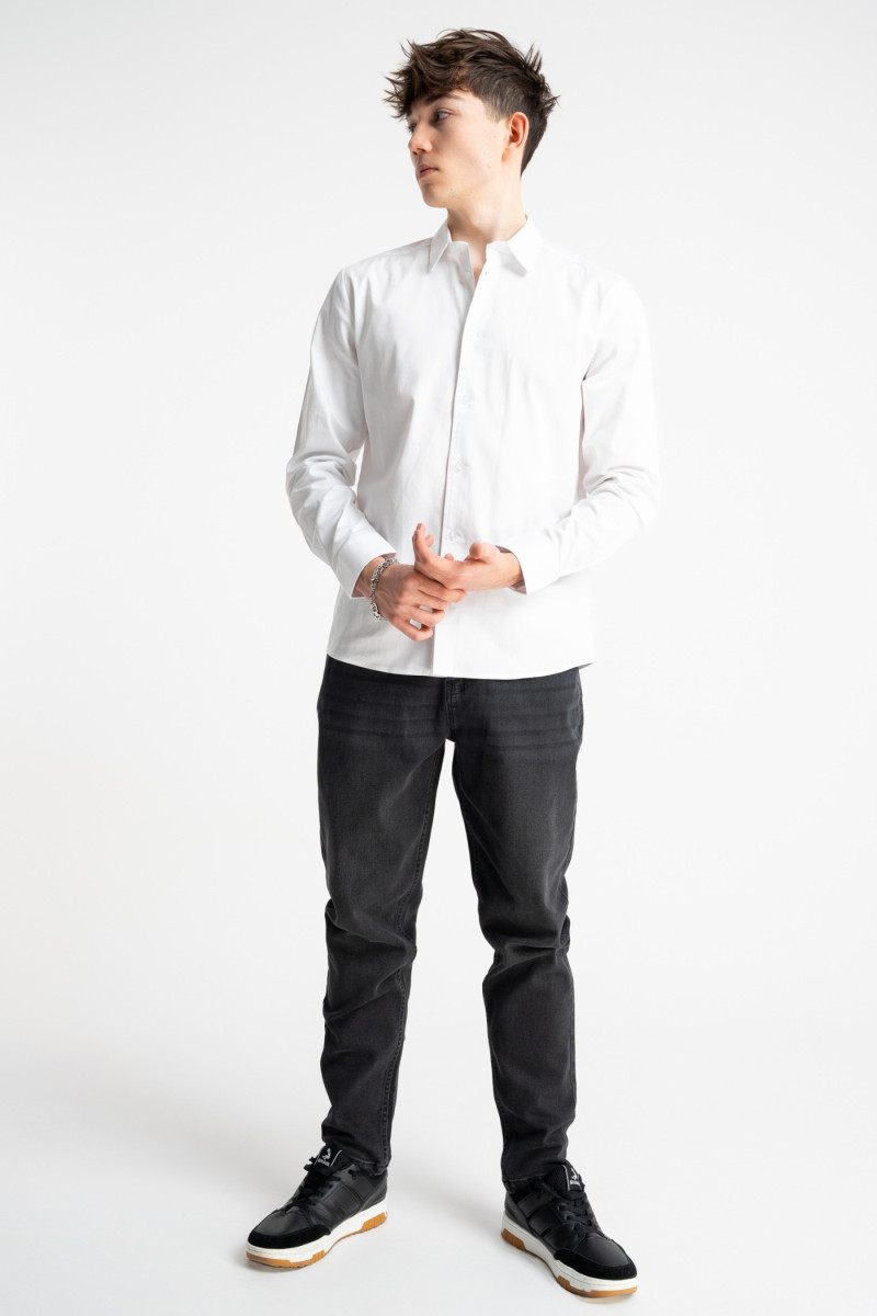 Biała koszula REGULAR z długim rękawem