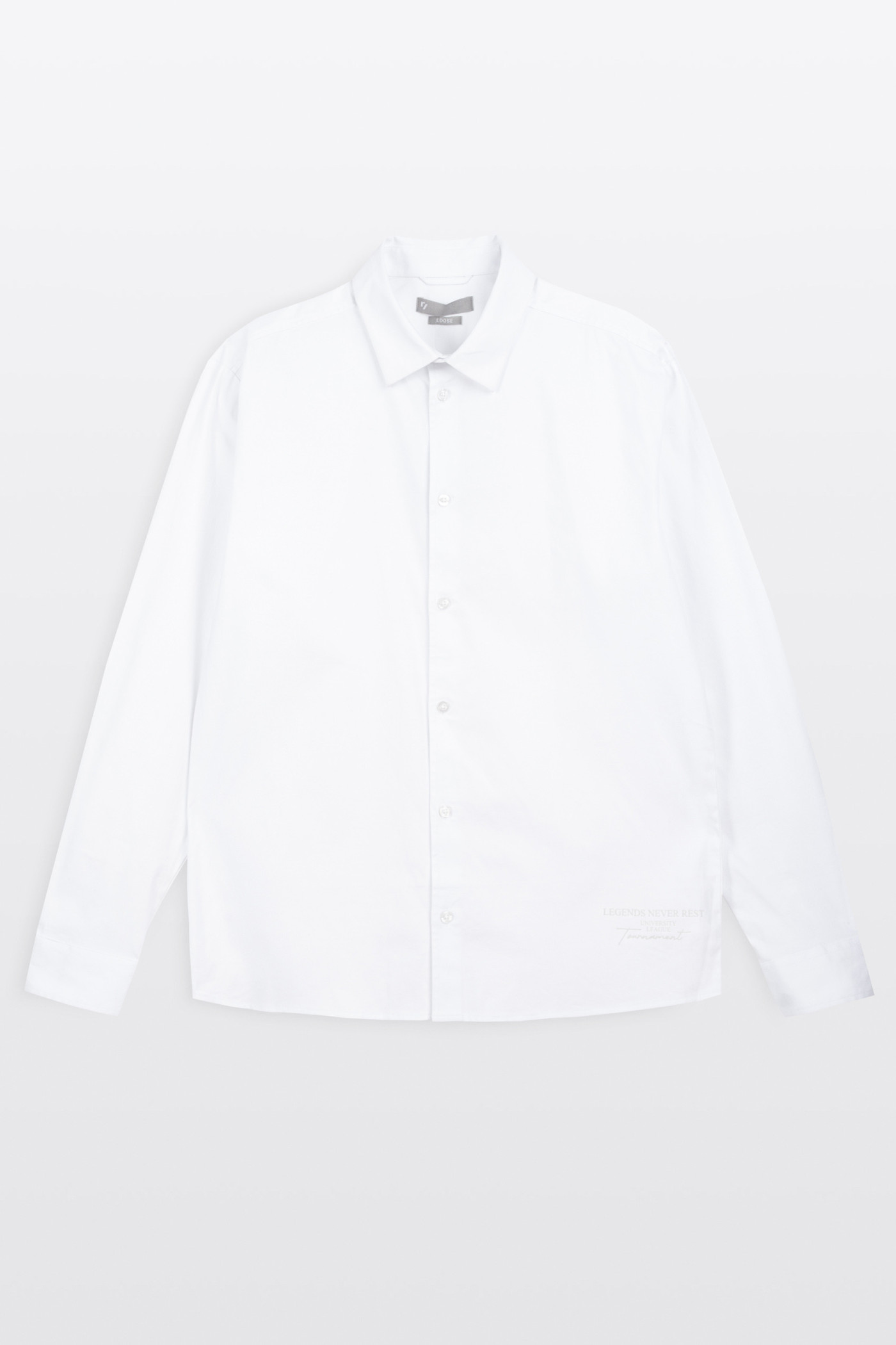 Biała koszula LOOSE z długim rękawem