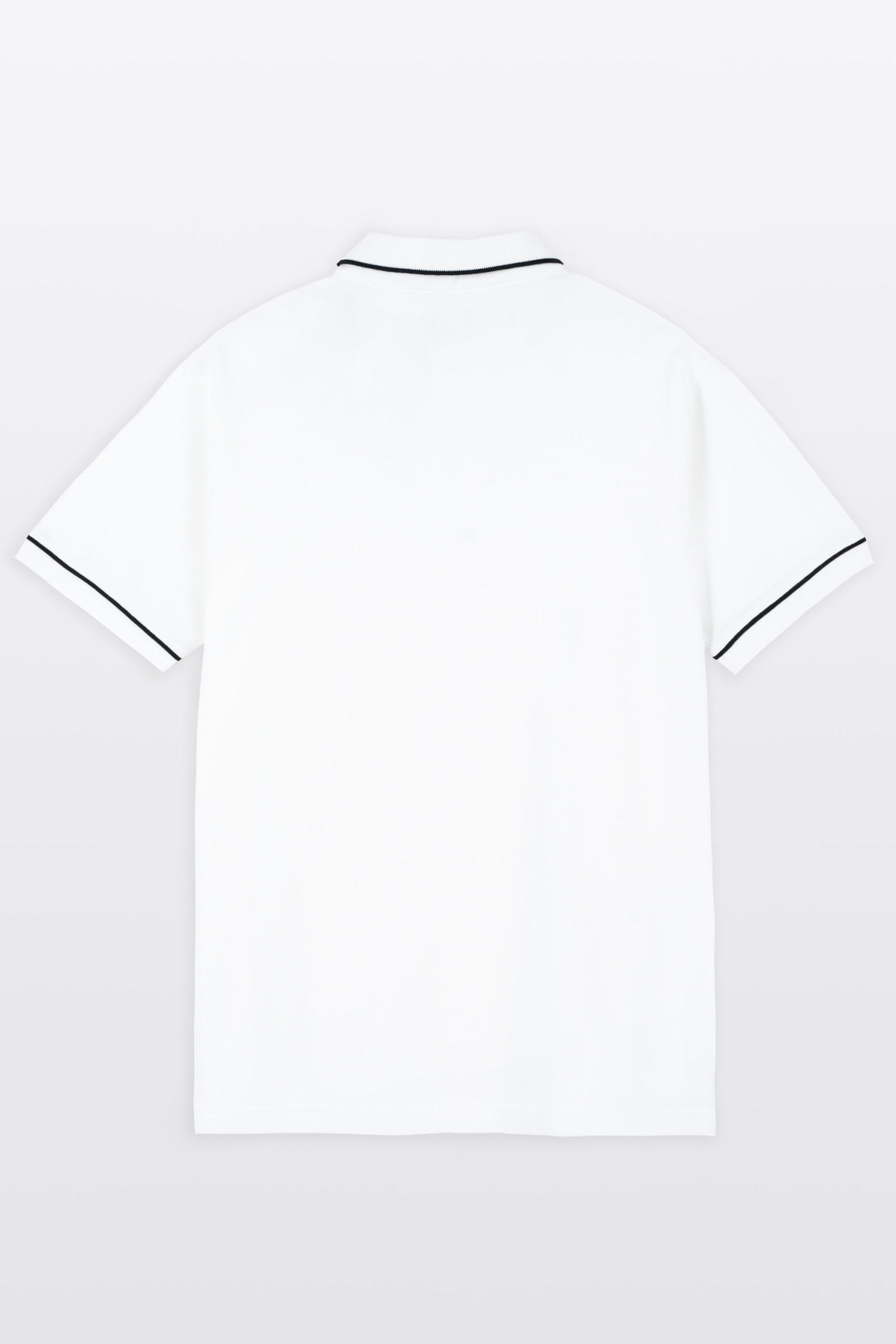 Biała koszulka polo REGULAR z krótkim rękawem z czarnymi elementami