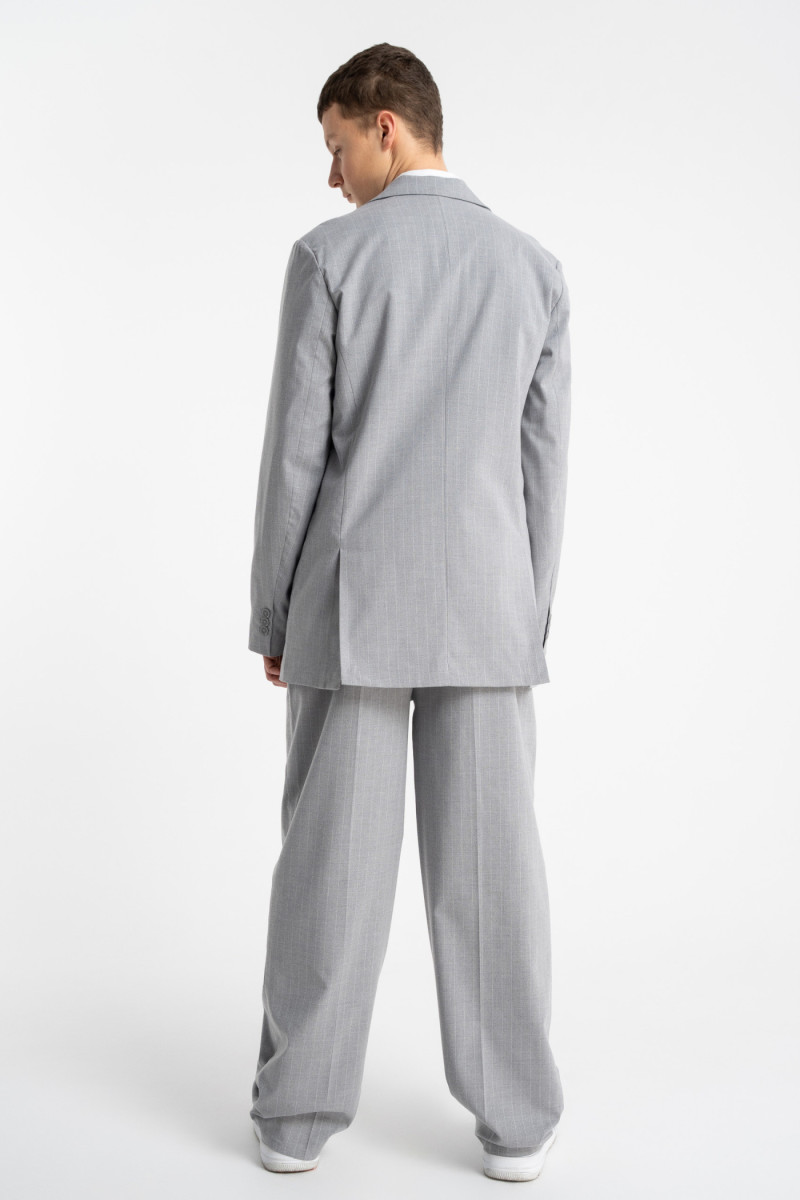Szara marynarka garniturowa LOOSE w prążki