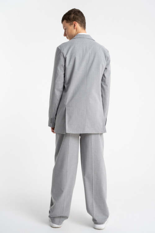 Szara marynarka garniturowa LOOSE w prążki