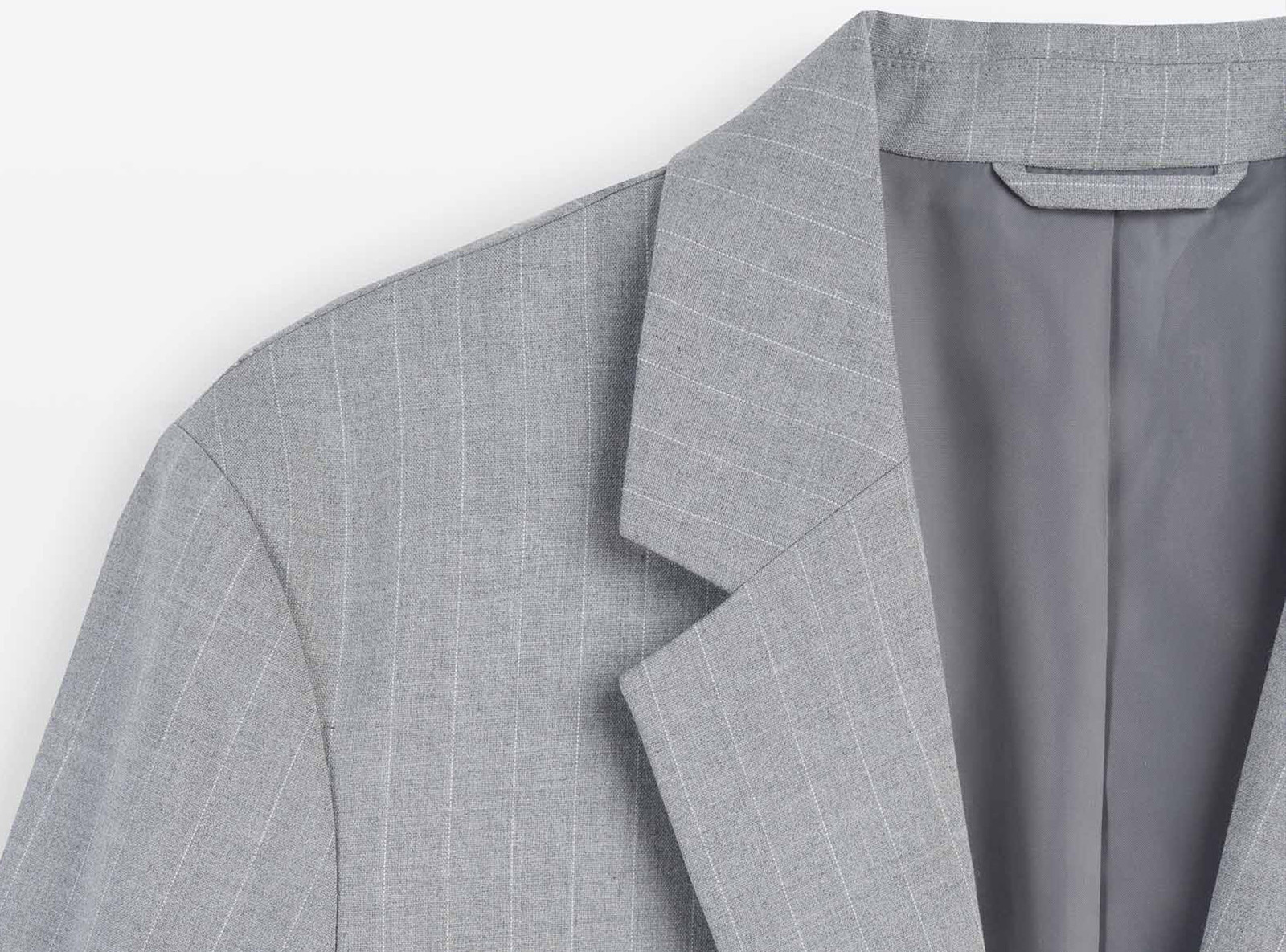 Szara marynarka garniturowa LOOSE w prążki