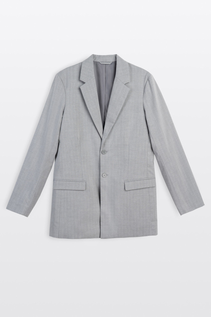 Szara marynarka garniturowa LOOSE w prążki