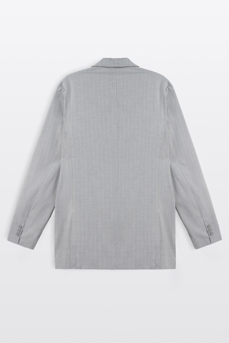 Szara marynarka garniturowa LOOSE w prążki