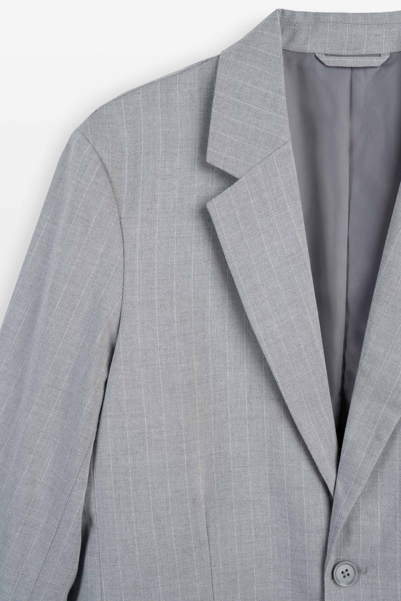 Szara marynarka garniturowa LOOSE w prążki