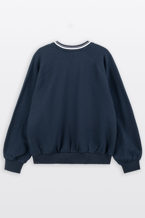 Granatowa bluza z cyrkoniami