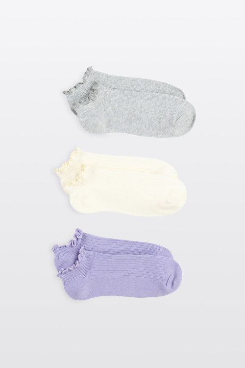Skarpety z ozdobną falbanką 3-PAK