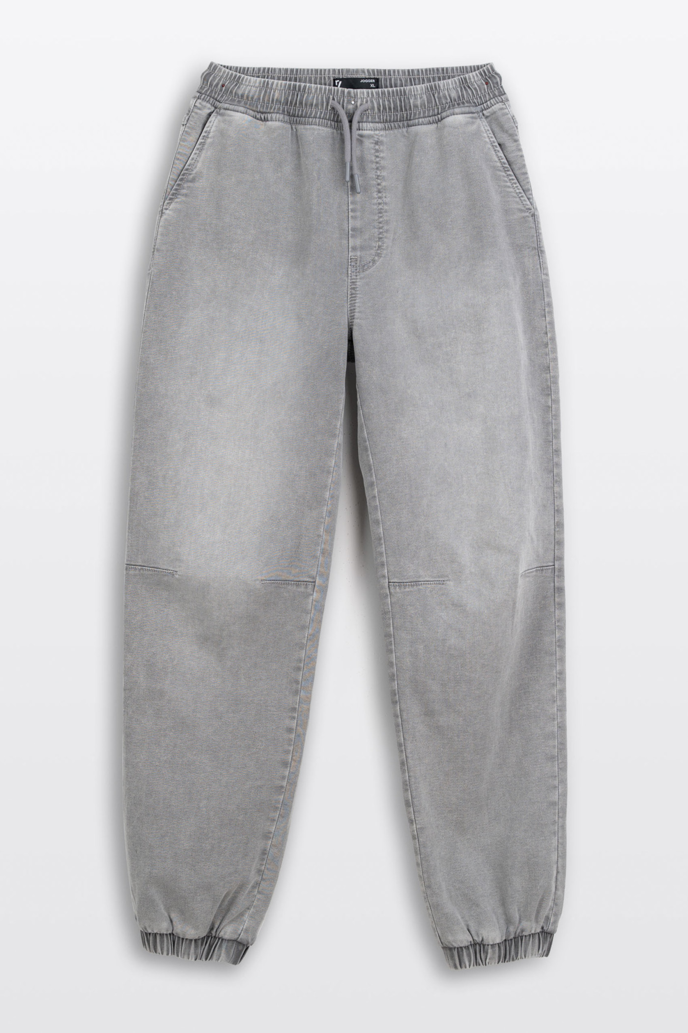 Jasnoszare spodnie jeansowe typu JOGGER z efektem sprania